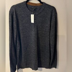 Banana Republic Long Sleeve Henley, Men’s L, Navy Blue - NWT! 🔖